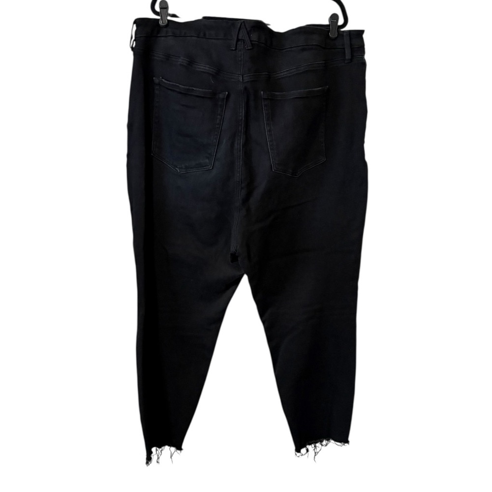 Good American Good Waist Crop Black 216 Raw Hem High Rise Skinny Jeans GWCDV844T - Picture 6 of 8